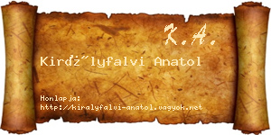 Királyfalvi Anatol névjegykártya